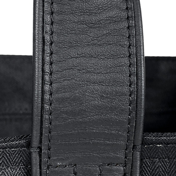 Hermes Acapulco PM Tote Bag H Logo Handbag Toile Chevron Black - Picture 6 of 7